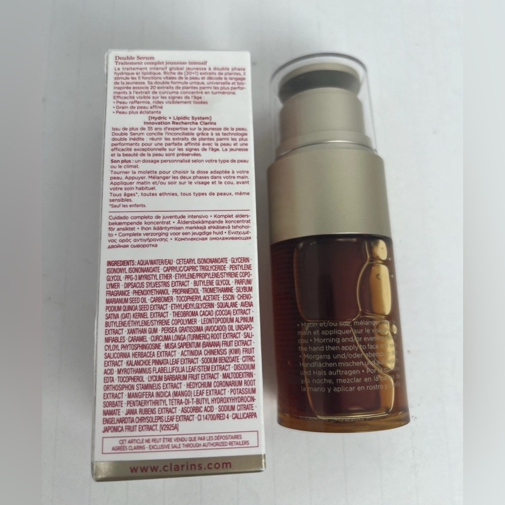 Clarins Double Serum Light Anti Aging Concentrate 1 Fl Oz- Hydric Lipidic System - Picture 6 of 6